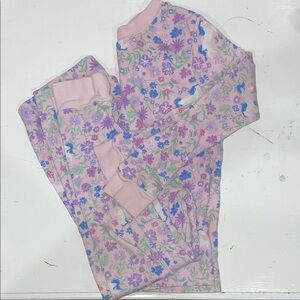 Wonder Nation Pink and Blue Floral Unicorn Pajama Set